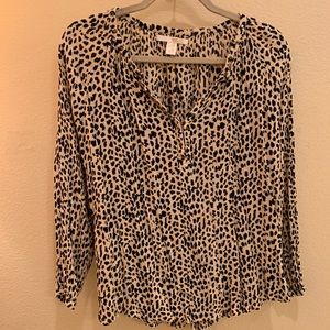 AMUSE Society cheetah print long sleeve blouse